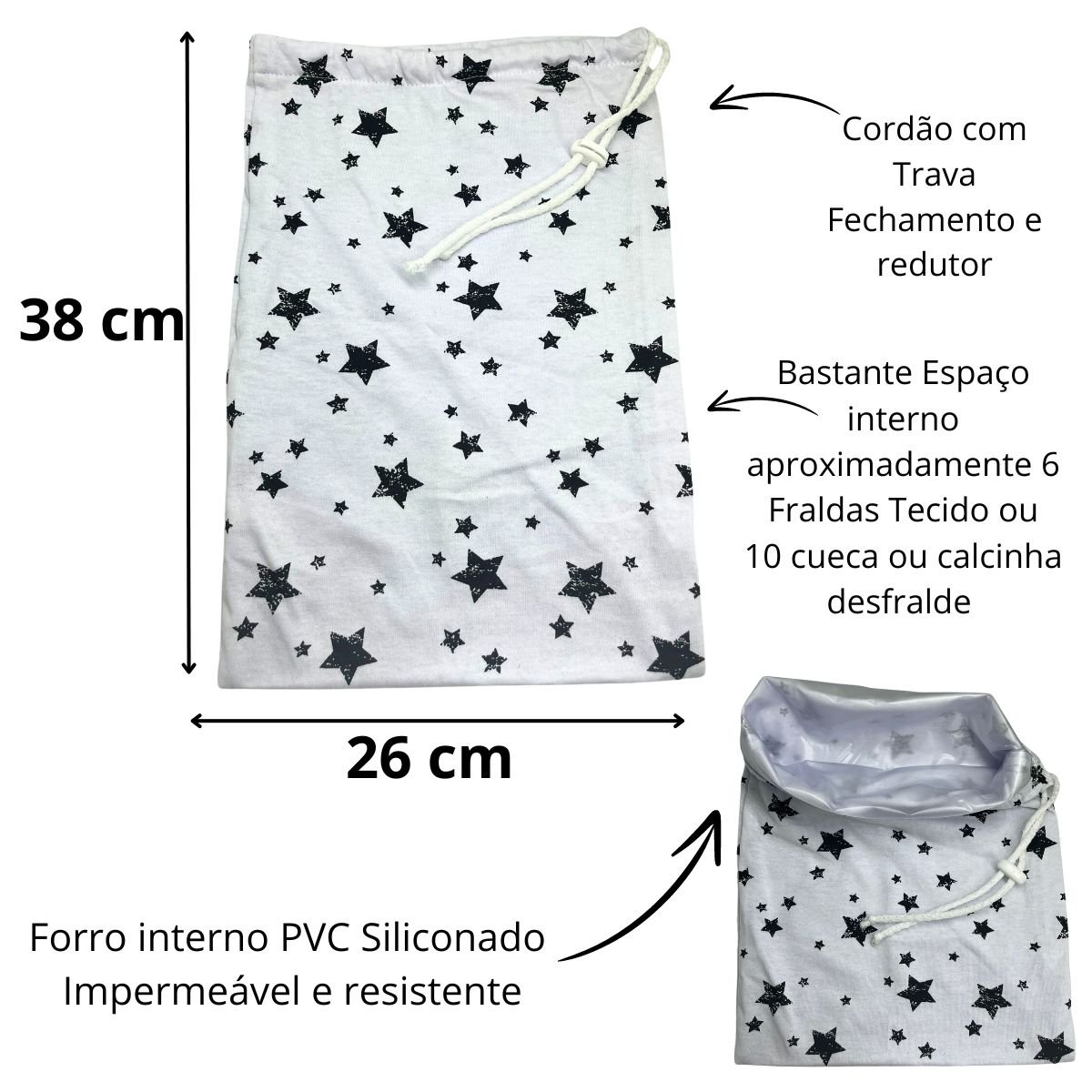 Saco Impermeável Roupa Molhada Bebê Infantil Minhaestrelinha - 5