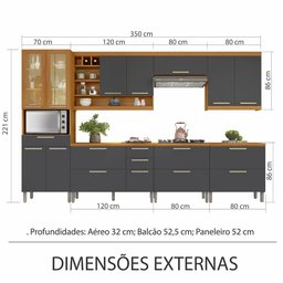 Cozinha Modulada Burguesa Premium 07 Peças em Mdf Nesher - 7