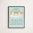 Ver imagem 1 de Quadro Infantil Santo Anjo do Senhor 45x34cm - com vidro:Madeira preta
