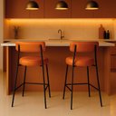 Ver imagem 2 de Banqueta Cozinha Alta com Encosto Industrial Preto Kit 2 Londres Pu Preto D03 - D’Rossi