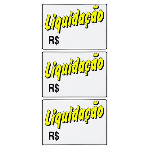 Combo 3 Placas De Sinalização Liquidação 20X15 Acesso - P-23 F9e