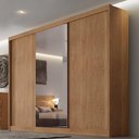 Ver imagem 2 de Guarda-roupa Casal 3 Portas C/ Espelho 6 Gavetas Logan Novo Horizonte Cor:cumaru