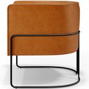 Ver imagem 6 de Poltrona Para Sala De Estar Decorativa Fixa Base Aço Preto Betina D02 Couríssimo Whisky - Lyam Decor