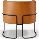 Ver mais imagens de Poltrona Para Sala De Estar Decorativa Fixa Base Aço Preto Betina D02 Couríssimo Whisky - Lyam Decor