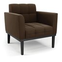 Ver imagem 7 de Sofá Namoradeira e 2 Poltronas Base de Madeira Preto Elisa Suede Marrom D03 - D'Rossi