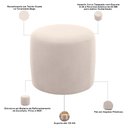 Ver imagem 5 de Kit 02 Puffs Redondo 50cm Sala de Estar Living Coliseu W01 Suede Bege - Lyam Decor