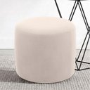 Ver imagem 4 de Kit 02 Puffs Redondo 50cm Sala de Estar Living Coliseu W01 Suede Bege - Lyam Decor
