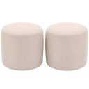 Ver imagem 2 de Kit 02 Puffs Redondo 50cm Sala de Estar Living Coliseu W01 Suede Bege - Lyam Decor