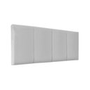 Ver imagem 1 de Cabeceira Módulos Almofadada para Cama Luxo Clean Corino Rbl:casal Painel/branco
