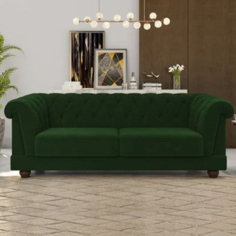 Sofá 3 Lugares Galiano- Élpis Móveis - Verde