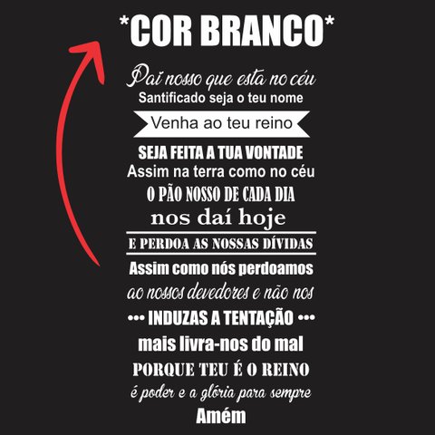 Adesivo de Parede Decorativo Frase Pai Nosso Novo - Branco