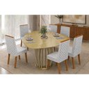 Ver imagem 1 de Mesa Sala Jantar Tokyo+6 Cadeiras Nara Neblina DJ Móveis