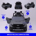 Ver imagem 4 de Carro Elétrico Infantil Ford Ranger Cinza 12v com Controle Remoto Luz de Led e Volante com Sons de C