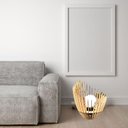 Ver imagem 5 de Abajur Grande de Chão PANDORA MDF Luminária -:MDF CRU/Kit com 2 - 40x45cm e 85x80cm