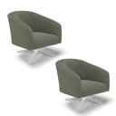 Ver imagem 1 de Poltrona Decorativa Giratória Cromada Kit 2 Stella Bouclê Menta D03 - D'Rossi