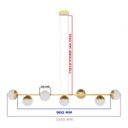 Ver imagem 5 de Lustre Pendente de Teto Jabuticaba Alumínio Dourado com 7 Globos Fosco com Lâmpadas Branco Quente