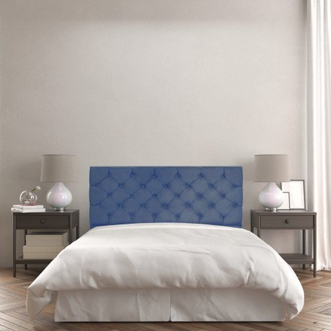 Painel Capitonê King 195cm Jade Suede Slk Decor Cabeceira Jade Azul Royal