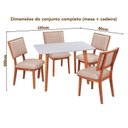 Ver imagem 3 de Conjunto Mesa Verona Tampo Off White e 4 Cadeiras Madeira Maciça e Estofadas Bréscia