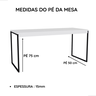 Mesa para Computador Escritório Pé de Ferro Diretor 120cm - Branco - 4