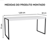 Mesa para Computador Escritório Pé de Ferro Diretor 120cm - Jm3 Móveis:branco - 3