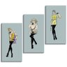 Conjunto de 3 Telas Decorativas Estilo Ilustração Desenhos de Estilista Moda- Montada: 80x96cm (A-L) - 3