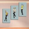 Conjunto de 3 Telas Decorativas Estilo Ilustração Desenhos de Estilista Moda- Montada: 80x96cm (A-L) - 1