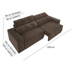 Sofá 4 Lugares Net Jaguar Assento Retrátil e Reclinável 2,30M (L) - 4