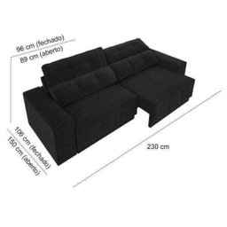 Sofá 4 Lugares Net Jaguar Assento Retrátil e Reclinável 2,30M (L) - 4