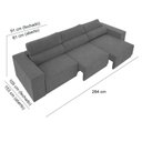 Ver imagem 2 de Sofá 6 Lugares Net Reale Assento Retrátil e Reclinável Suede Grafite 2,84M (L)