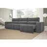 Sofá 6 Lugares Net Reale Assento Retrátil e Reclinável Suede Grafite 2,84M (L) - 1