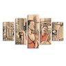 Conjunto de 5 Telas Decorativas Estilo Ilustração Cantora Afro-Americana - Montada: 90x160cm (A-L) U - 3
