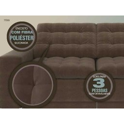 Sofá 3 Lugares Net Titan Assento Retrátil e Reclinável Marrom Claro 2,00M (L) - 4