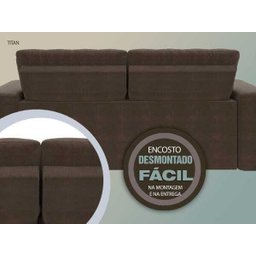 Sofá 3 Lugares Net Titan Assento Retrátil e Reclinável Marrom Claro 2,00M (L) - 5
