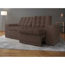 Sofá 3 Lugares Net Titan Assento Retrátil e Reclinável Marrom Claro 2,00M (L) - 1