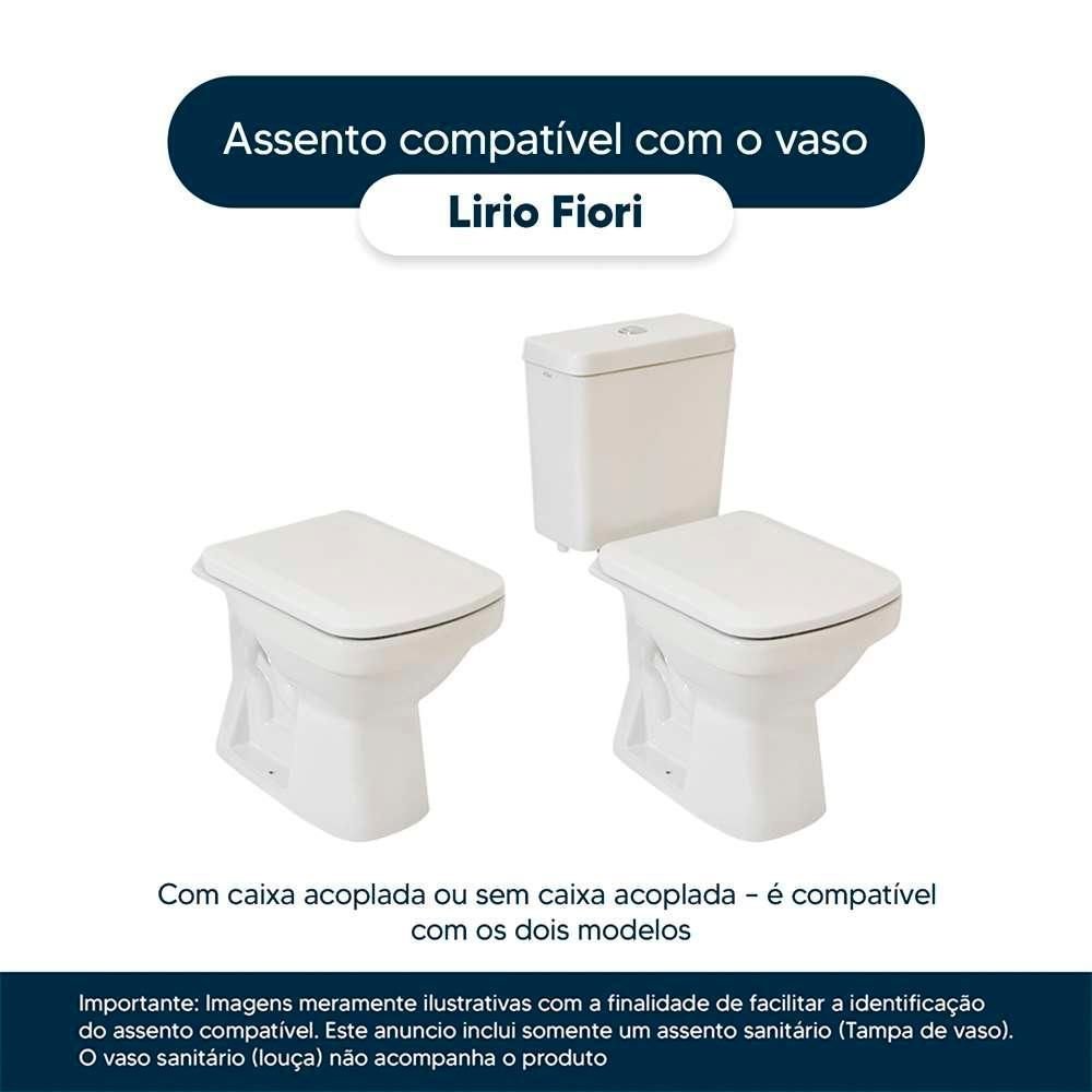 Assento Sanitário Poliester Lirio Decorado Golfinho e Conchas para Vaso Fiori - 3