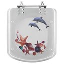 Ver imagem 1 de Assento Sanitário Poliester Lirio Decorado Golfinho e Conchas para Vaso Fiori