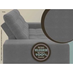 Sofá 3 Lugares Net Titan Assento Retrátil e Reclinável Grafite 2,00M (L) - 6