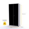 ARMÁRIO DE AÇO 2 PORTAS 162X75X40 PANDIN AP408SL - CINZA/PRETO - 2