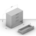 Ver imagem 3 de Cômoda Organizadora 90cm com 4 Gavetas 240841 Linha Lisboa Politorno Móveis