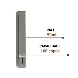 Kit Porta Copo Descartável Água + Suporte Café + Lixeira Inox - 4