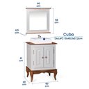 Ver imagem 6 de Gabinete para Banheiro 2 Portas com Cuba e Espelheira Dália 3057 - Off White/imbuia Glazer