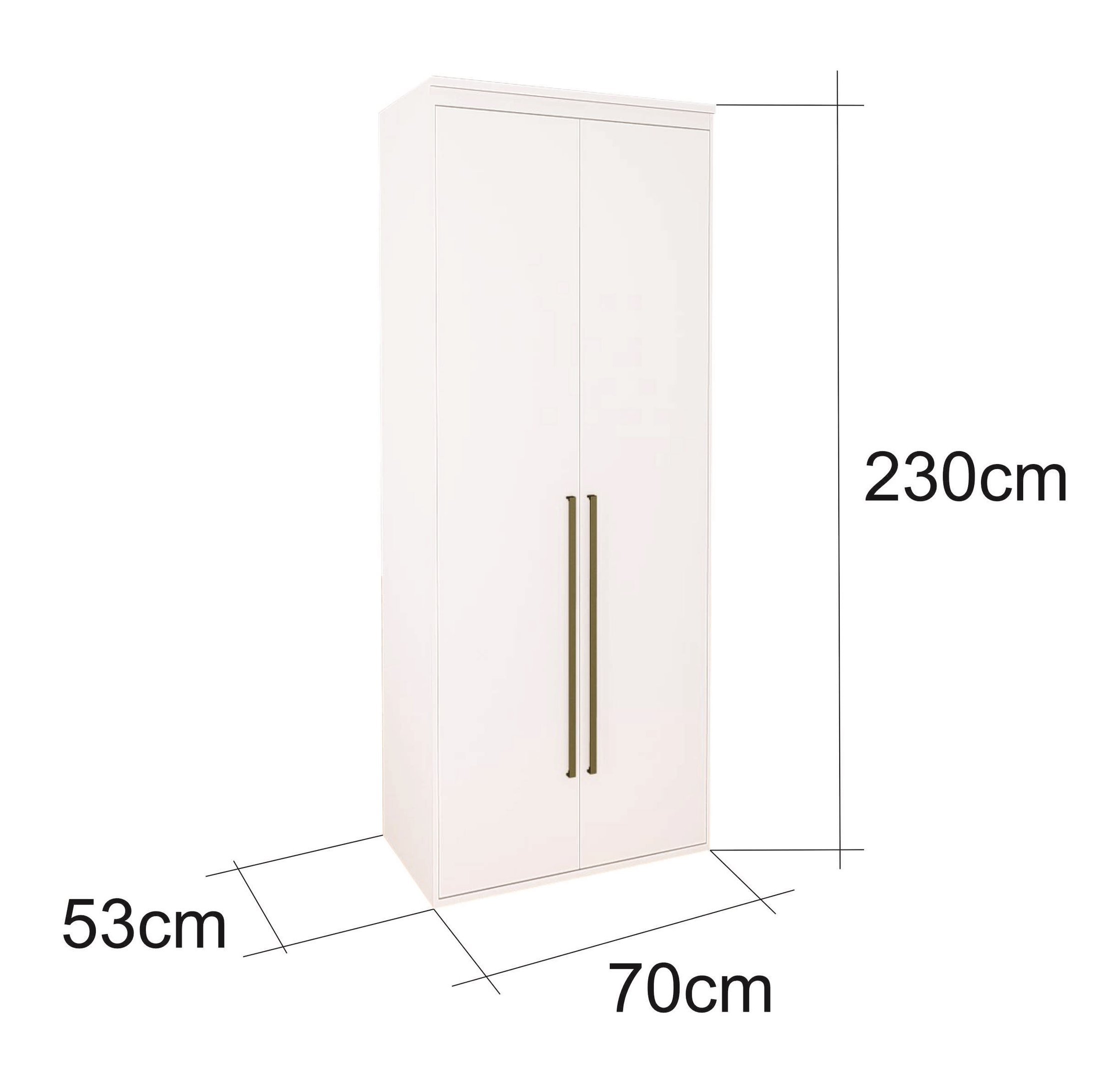 Guarda Roupa Modular 2 Portas com Prateleiras MDF 70 cm Lotus Belmax:Carvalho/Off White - 3