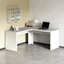 Ver imagem 2 de Kit Escritório Completo Com Mesa em L Armário e Gaveteiro Cor: Branco