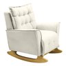 Poltrona Amamentação de Balanço Helena + Puff Veludo Quarto Bebê:creme - 4