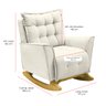 Poltrona Amamentação de Balanço Helena + Puff Veludo Quarto Bebê:creme - 6
