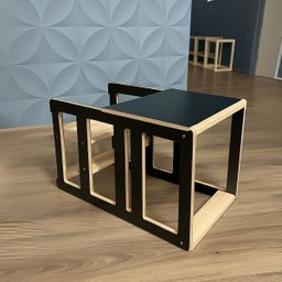 Torre Aprendizagem Montessori Cadeirão Mdf Cor Preto Seguro - 2