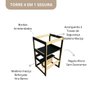 Torre Aprendizagem Montessori Cadeirão Mdf Cor Preto Seguro - 4