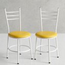 Ver imagem 2 de Kit Jogo de 2 Cadeiras para Mesa de Jantar Cozinha Estofada Industial Confortável Nina:amarelo