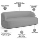 Ver imagem 7 de Sofá 3 Lugares Curvo Orgânico Living 180cm Barolo L06 Linho Cinza Escuro