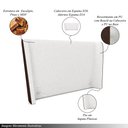 Ver imagem 3 de Cabeceira Design para Cama Casal Torres Pés em Madeira Pu/bouclê Marrom/off White G91 - Gran Belo